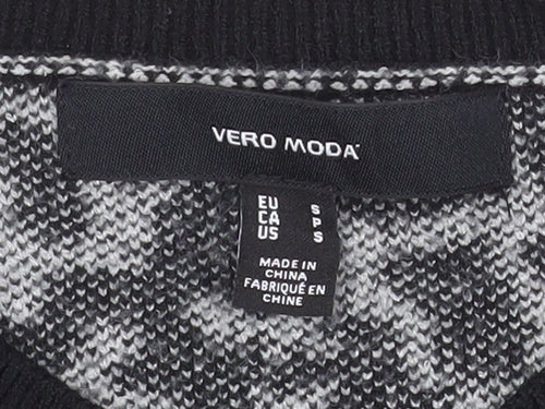 Vero Moda Women’s Black Animal Print Knit Jumper Size S
