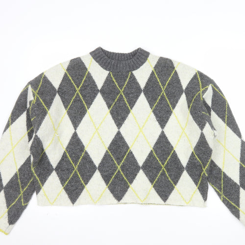Pringle of Scotland x H&M Women’s Grey Argyle Knit Jumper Size S