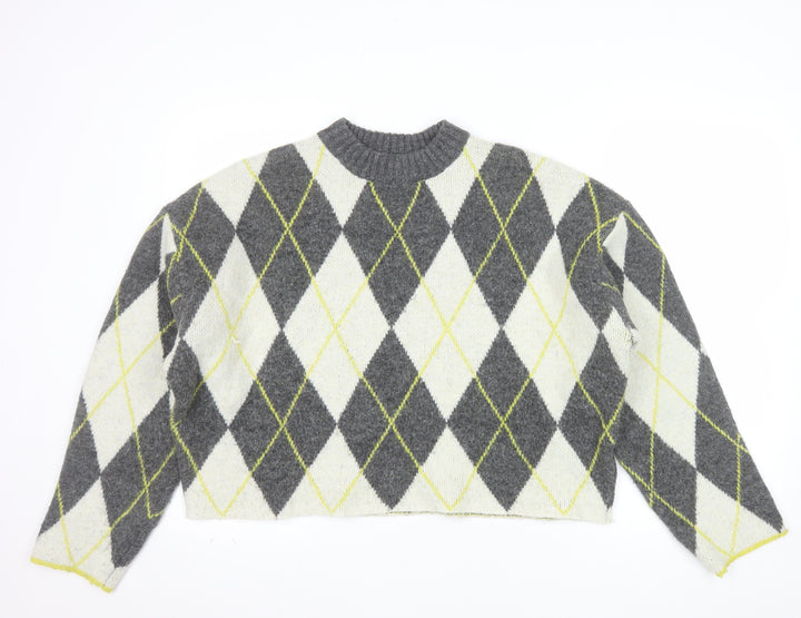 Pringle of Scotland x H&M Women’s Grey Argyle Knit Jumper Size S