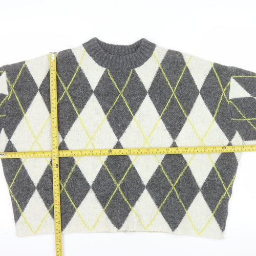 Pringle of Scotland x H&M Women’s Grey Argyle Knit Jumper Size S