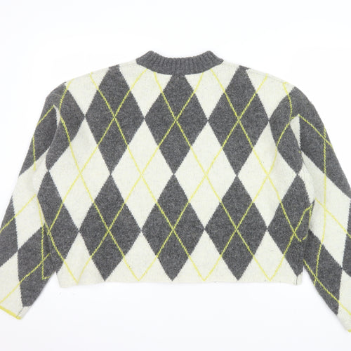 Pringle of Scotland x H&M Women’s Grey Argyle Knit Jumper Size S