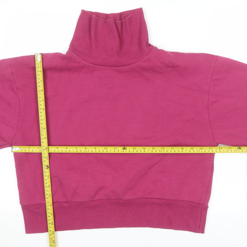Hype Womens Magenta Long Sleeve Roll Neck Pullover Sweatshirt Size 14