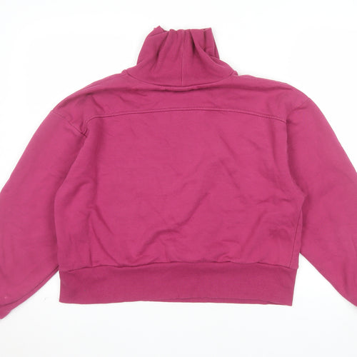 Hype Womens Magenta Long Sleeve Roll Neck Pullover Sweatshirt Size 14
