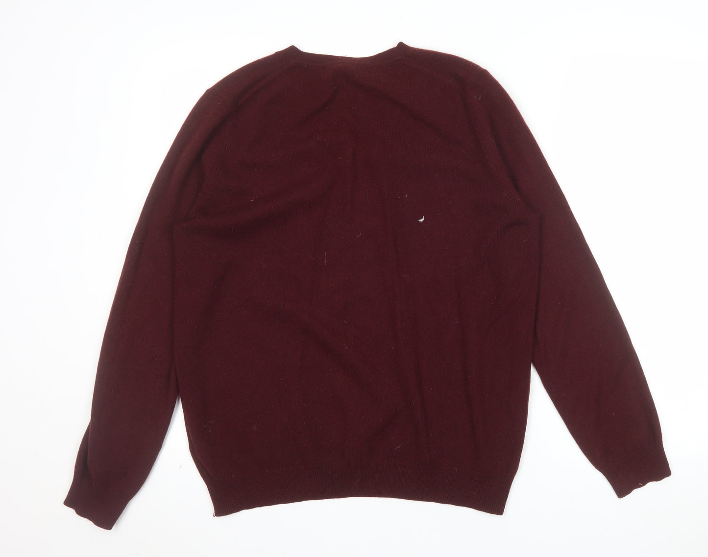 Marks and Spencer Women's Brown Cashmere V-Neck Jumper Size 16