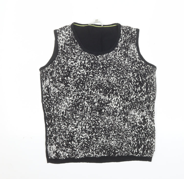 Fenn Wright Manson Women's Black Silk Cotton Sleeveless Tank Top Size 14