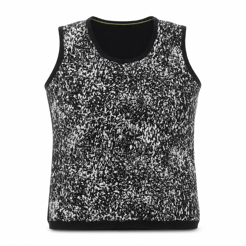 Front view of Fenn Wright Manson Women's Black Silk Cotton Sleeveless Tank Top, size 14