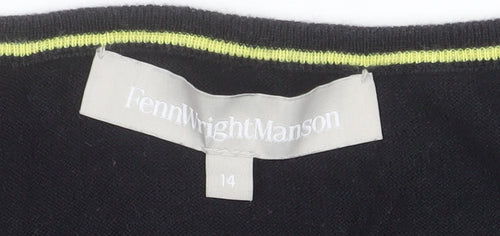 Fenn Wright Manson Women's Black Silk Cotton Sleeveless Tank Top Size 14