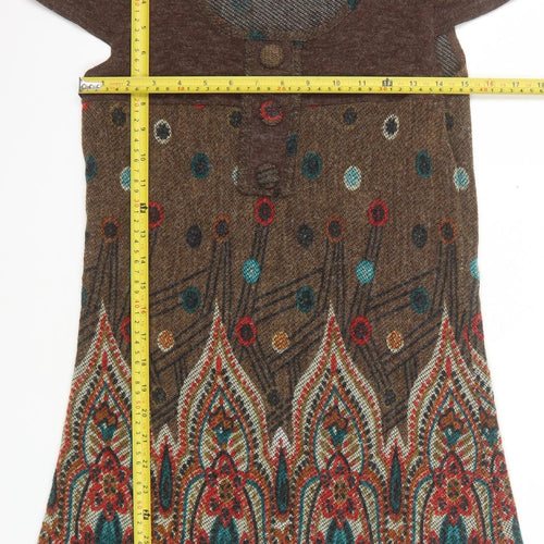 Joe Browns Women Brown Size 12 Shift Dress with Floral Print
