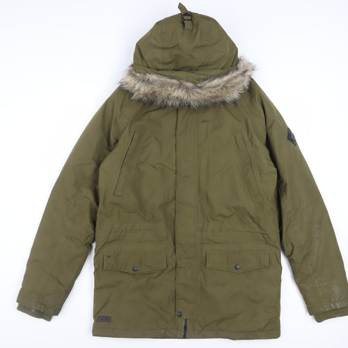 Regatta Women's Green Parka Jacket S Hooded Fur Trim Winter Coat