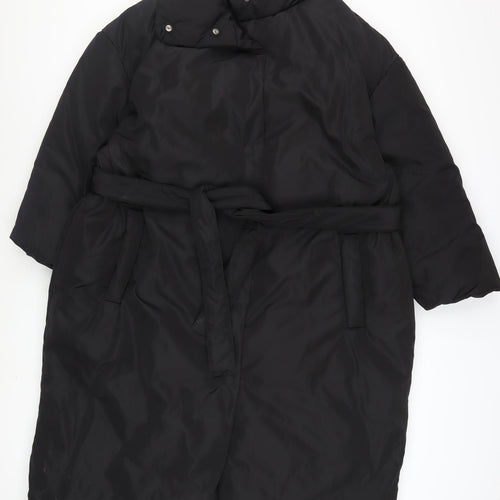 George Women’s Black Long Belted Puffer Coat XL 20-22
