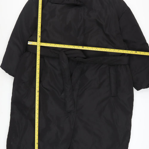 George Women’s Black Long Belted Puffer Coat XL 20-22