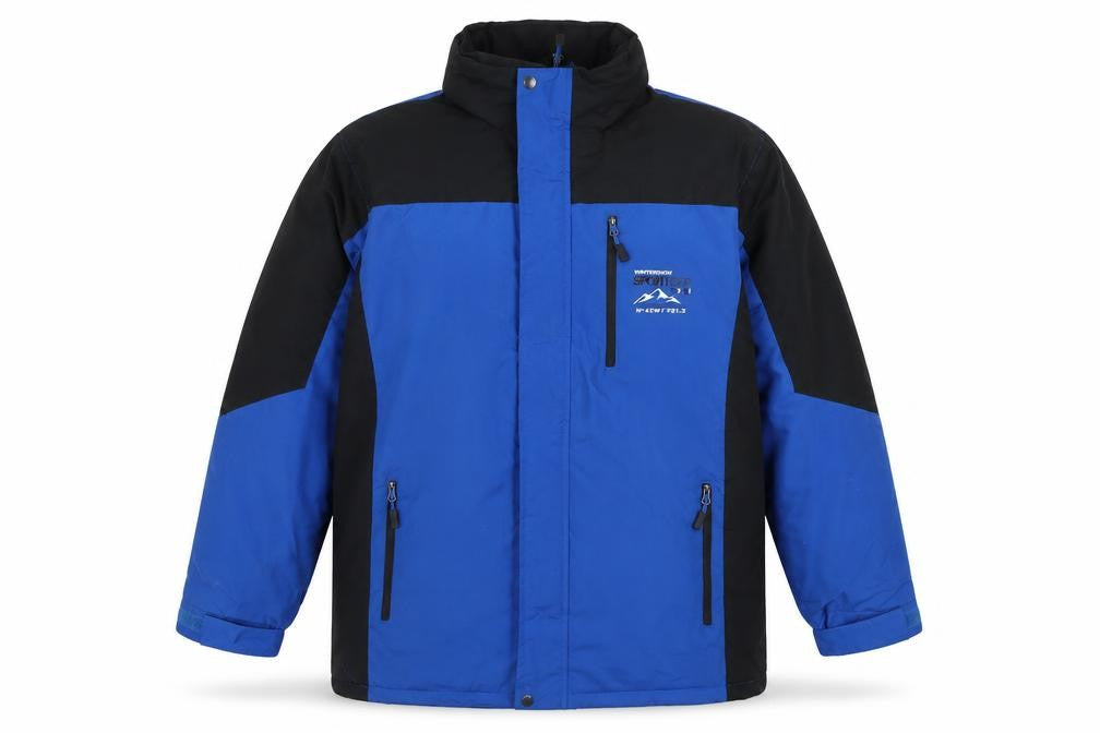 Atlas For Men Blue Black Waterproof Winter Parka Jacket Men's L