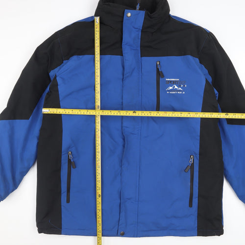 Atlas For Men Blue Black Waterproof Winter Parka Jacket Men's L