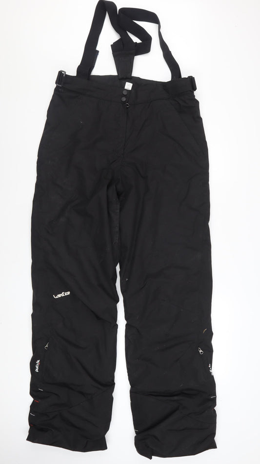 Wedze Men's Black Snow Pants Size M Insulated Ski Trousers