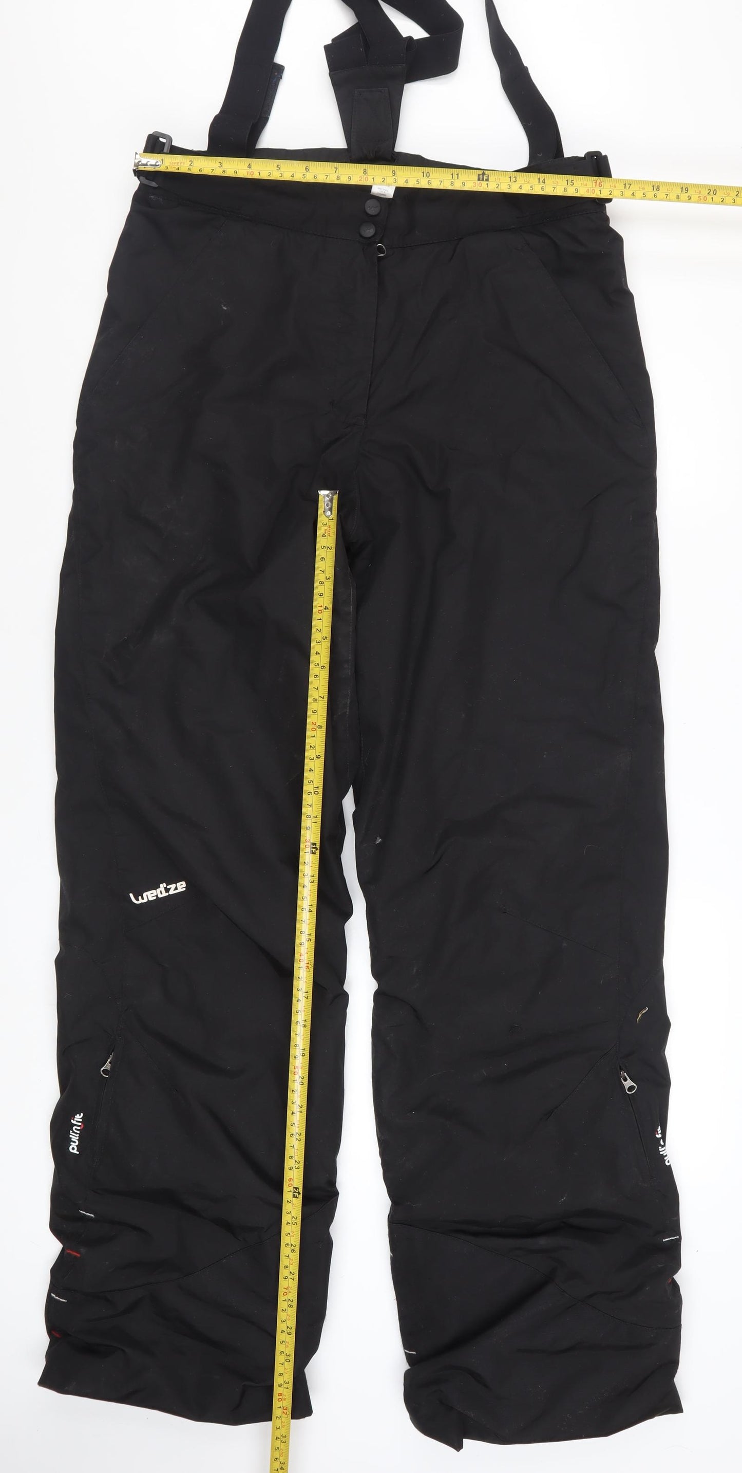 Wedze Men's Black Snow Pants Size M Insulated Ski Trousers