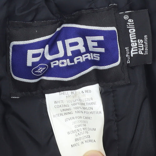 Polaris Womens Black Red Snow Pants Medium Waterproof Insulated Trousers