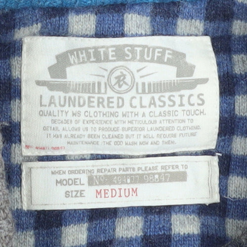 White Stuff Mens Grey Lambswool Henley Jumper Medium Classic Fit