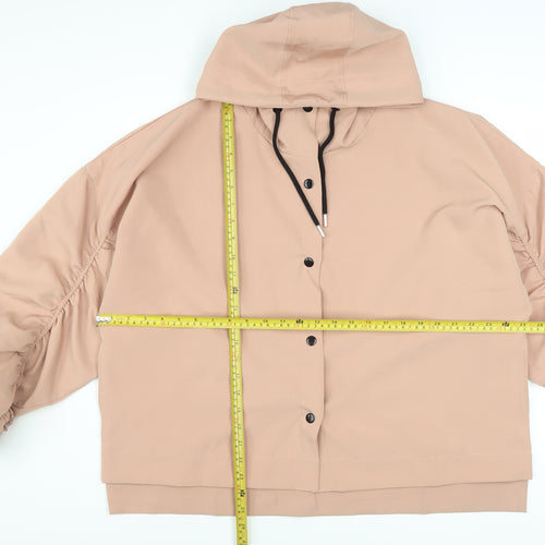 Boohoo Women's Beige Hooded Short Parka Jacket Size M