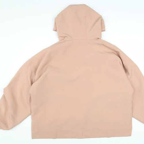 Boohoo Women's Beige Hooded Short Parka Jacket Size M