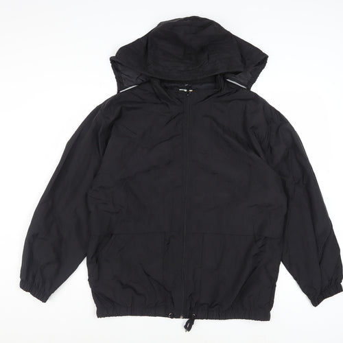 Claudia Barnes Sport Men's Black M Nylon Hooded Windbreaker Jacket