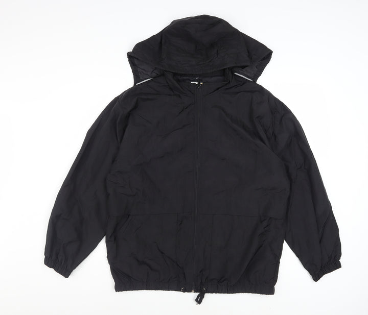 Claudia Barnes Sport Men's Black M Nylon Hooded Windbreaker Jacket