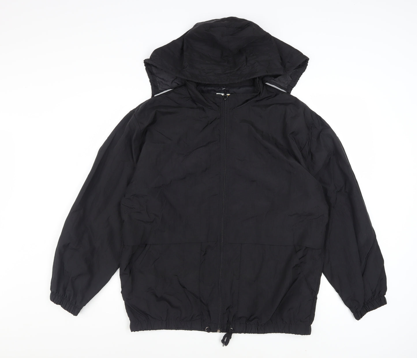 Claudia Barnes Sport Men's Black M Nylon Hooded Windbreaker Jacket