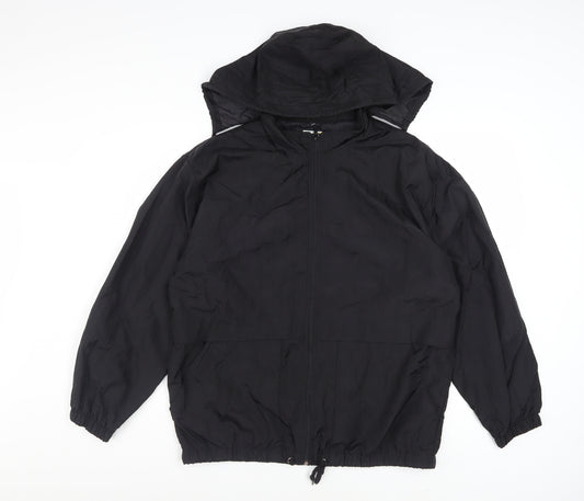 Claudia Barnes Sport Men's Black M Nylon Hooded Windbreaker Jacket