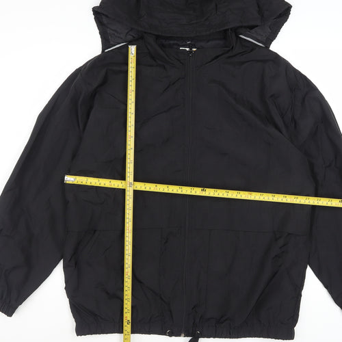 Claudia Barnes Sport Men's Black M Nylon Hooded Windbreaker Jacket