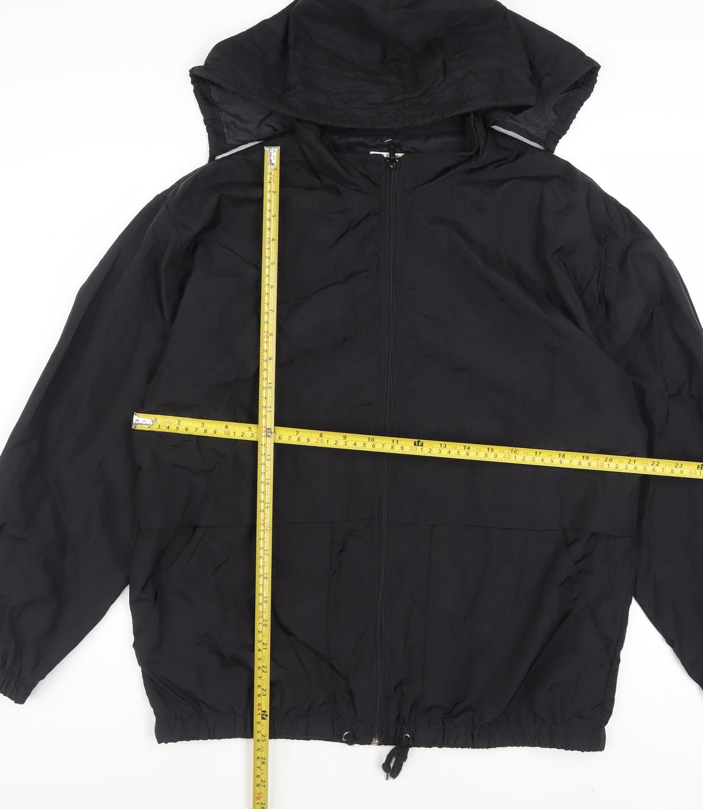 Claudia Barnes Sport Men's Black M Nylon Hooded Windbreaker Jacket