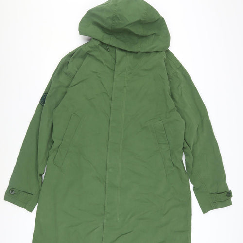 Pretty Green Women's Green Cotton Parka Coat Size S