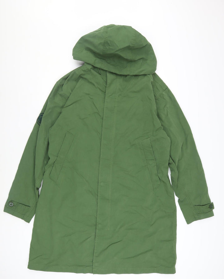 Pretty Green Women's Green Cotton Parka Coat Size S