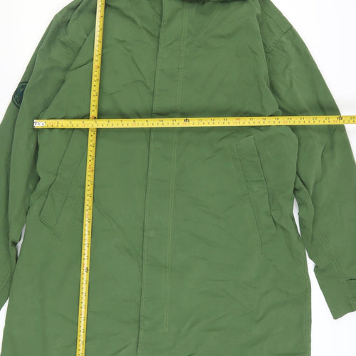 Pretty Green Women's Green Cotton Parka Coat Size S