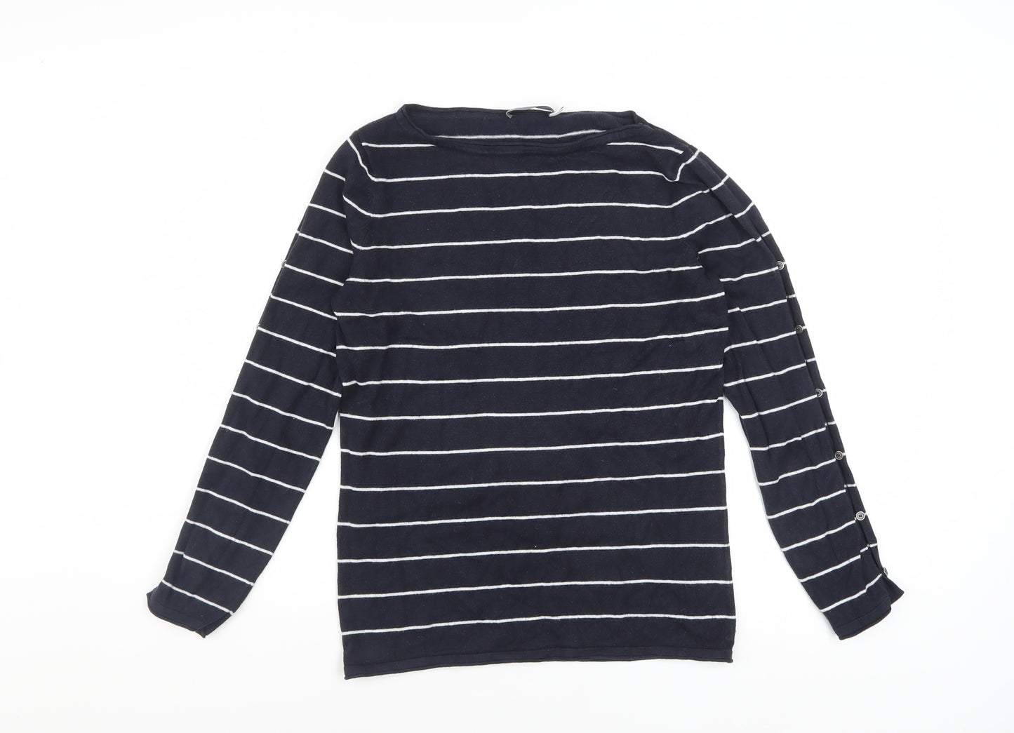 Mint Velvet Women’s Blue Striped Boat Neck Jumper Size 12