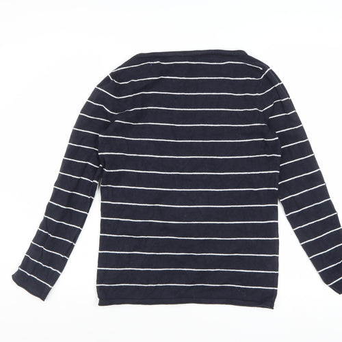 Mint Velvet Women’s Blue Striped Boat Neck Jumper Size 12