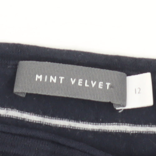 Mint Velvet Women’s Blue Striped Boat Neck Jumper Size 12