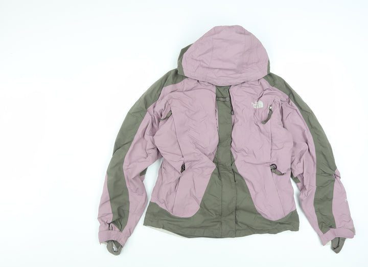 The North Face Women's Pink Green Waterproof Hooded Parka Jacket Size S