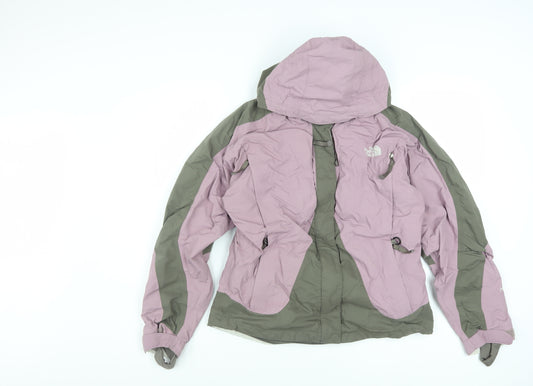 The North Face Women's Pink Green Waterproof Hooded Parka Jacket Size S