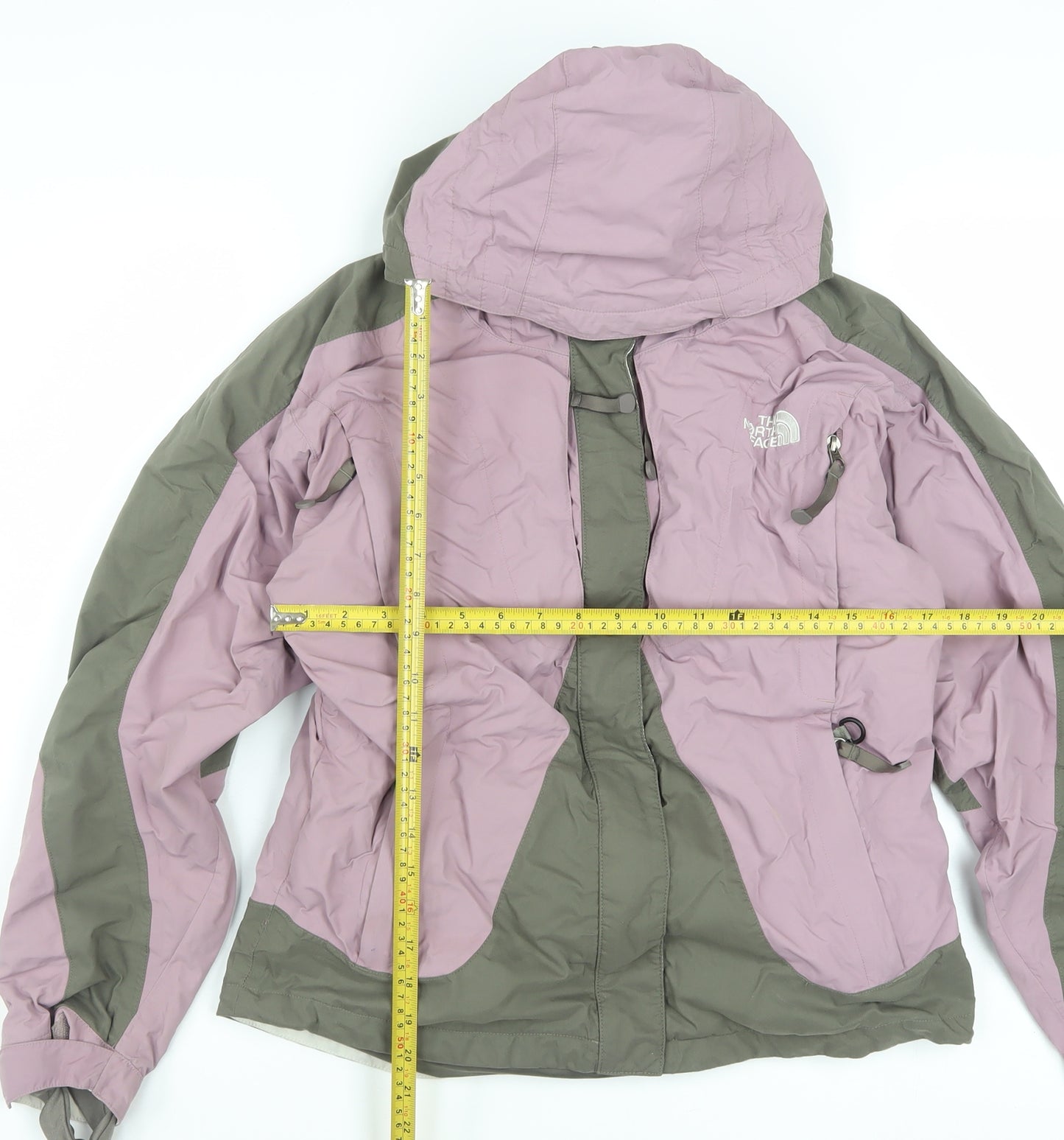 The North Face Women's Pink Green Waterproof Hooded Parka Jacket Size S