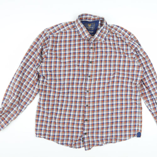 Brook Taverner Men's Multicoloured XL Checked Cotton Button-Up Shirt