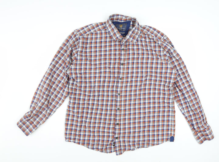 Brook Taverner Men's Multicoloured XL Checked Cotton Button-Up Shirt