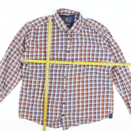 Brook Taverner Men's Multicoloured XL Checked Cotton Button-Up Shirt