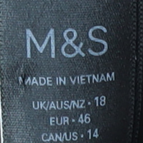 Marks and Spencer Women Black Long Puffer Coat Size 18 Hooded Winter Jacket