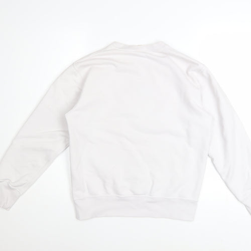 Uniqlo Women White Mickey Mouse Crew Neck Sweatshirt Size S
