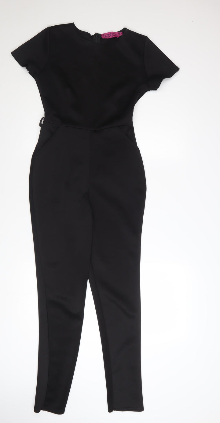 Boohoo Women’s Black Short Sleeve Slim Fit Jumpsuit UK 8