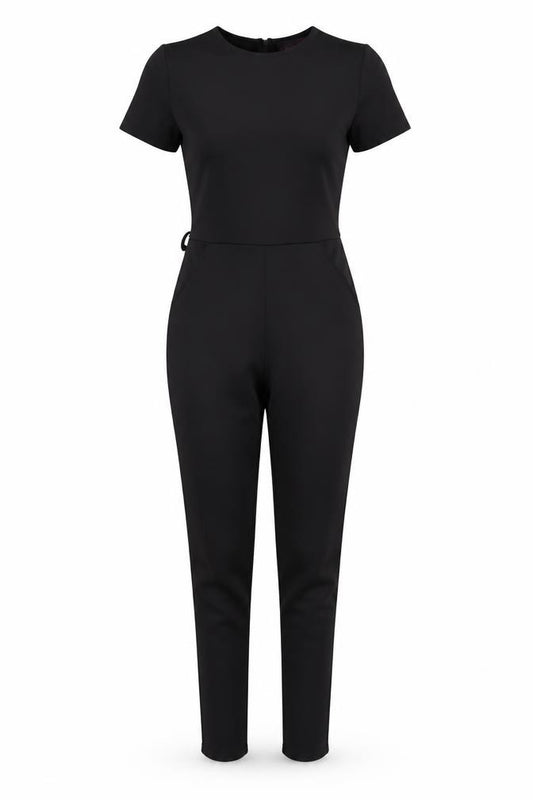Boohoo Women’s Black Short Sleeve Slim Fit Jumpsuit UK 8