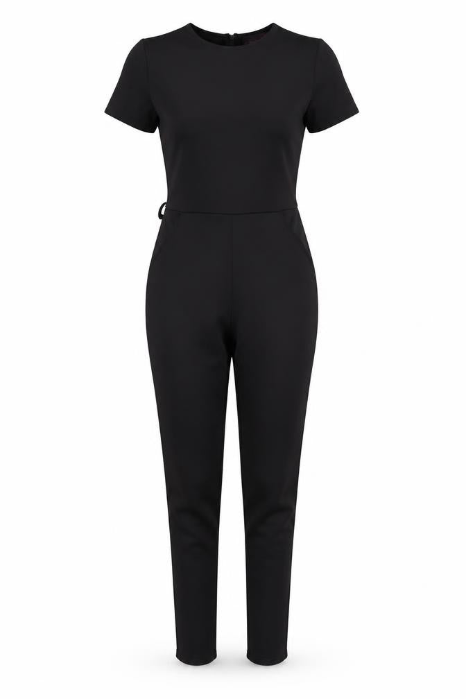 Boohoo Women’s Black Short Sleeve Slim Fit Jumpsuit UK 8