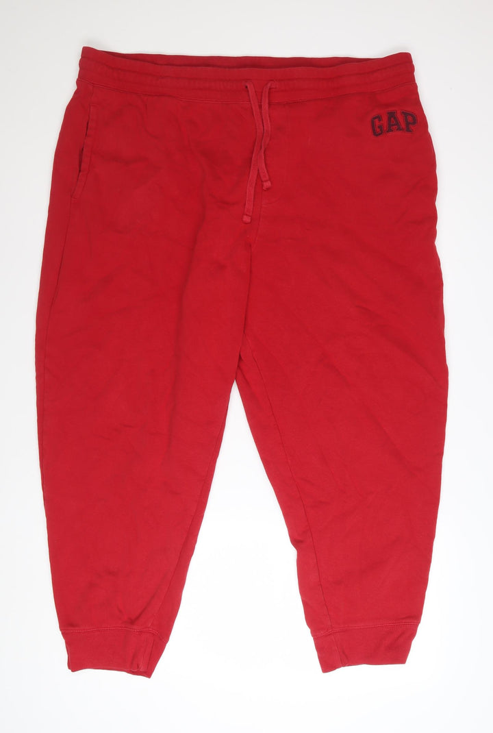 GAP Men’s Red Joggers 2XL Cotton Blend Tapered Sweatpants