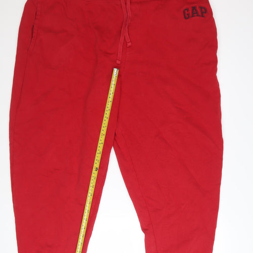 GAP Men’s Red Joggers 2XL Cotton Blend Tapered Sweatpants