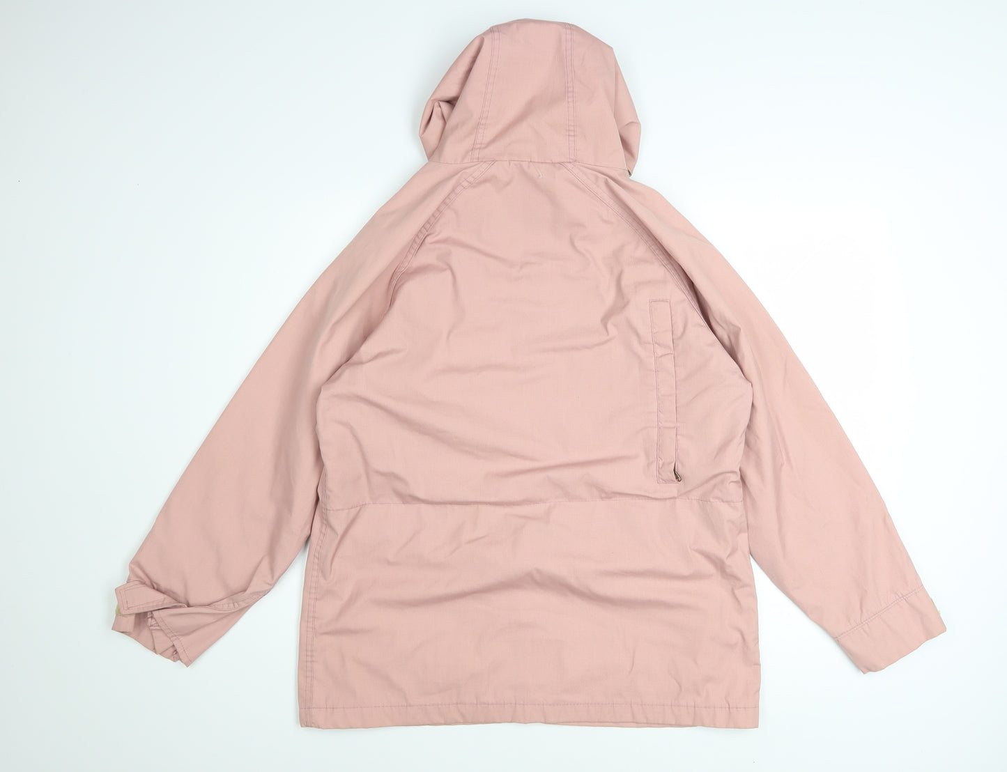 Woolrich Women Pink Hooded Parka Jacket M Water Resistant Cotton Blend