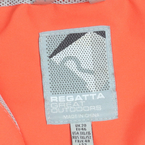 Regatta Womens Orange Waterproof Hooded Rain Jacket Size 20